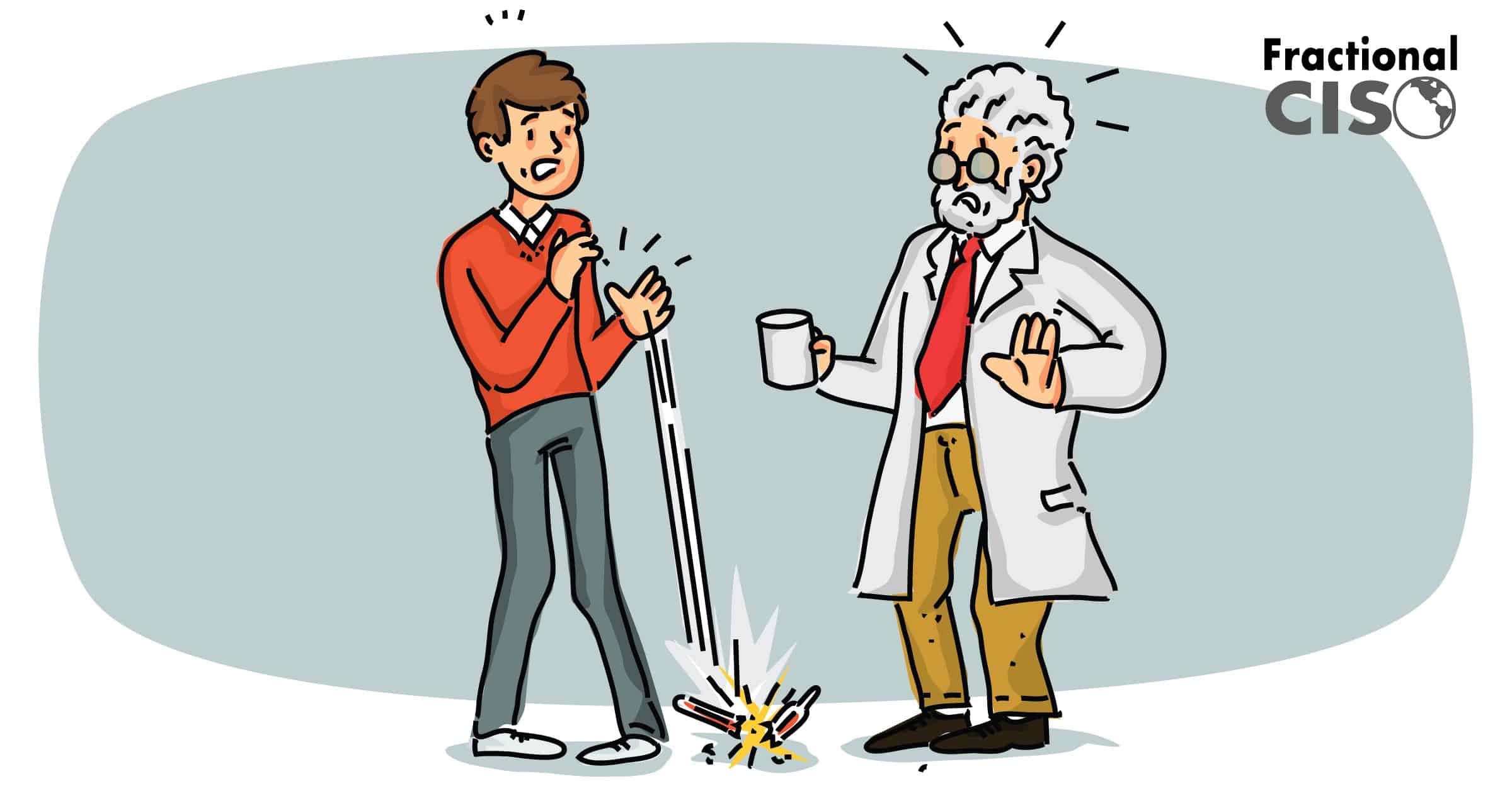 Student dropping a mercury thermometer in front of a teacher.