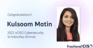 Banner with a picture of Kulsoom and the text "Congratulations to Kulsoom Matin!"